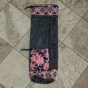 Pink Floral Mesh Tote Bag
